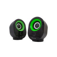 ลำโพงคอมพิวเตอร์ ตั้งโต๊ะ mini Speaker USB Port  ยี่ห้อ MACNUS รุ่น ADL-S318 Black/Green รับประกัน 1ปี