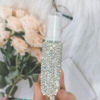 Sparkling 30ml Spray Bottle Perfume Lotion Bottles Containers for Cosmetics Travel Refillable Bottle Bling Rhinestones Jar White