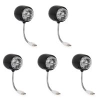 5X USB Disco Ball Lamp, Rotating RGB Colored LED Stage Lighting Party Bulb with 3W Book Light, USB Powered (Black)