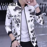 URSPORTTECH Printed Men Jackets Spring Bomber Jackets Male Streetwear Coats Mens Zipper Jacket Casual Streetwear Slim Fit Coat