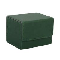 2X Card Box Side-Loading Card Box Deck Case for Mtg Yugioh Card Binder Holder 100+,Green