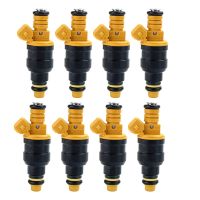 Set of 8 Flow Matched Yellow Fuel Injectors ABS Fuel Injectors 0280150943 Fuel Injectors for Ford 4.6 5.0 5.4 5.8 Mustang F-150 F-250 F-350 E-150 E-250