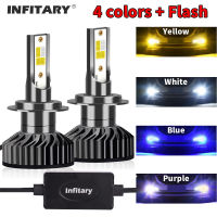 Infitary 4 Colors And Flash LED Car Headlights Auto H7 H4 H1 H3 H8 H9 H11 H16 9005 9006 9006 3000K 6500K 10000K Fog Lights Lamps