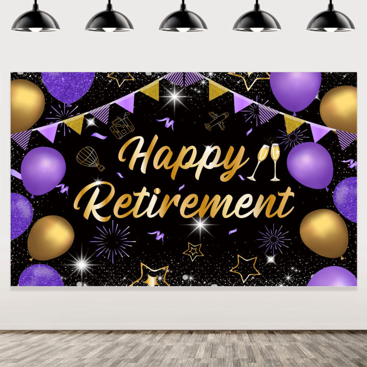 Jollyboom Retirement Party Decorations, Happy Retirement Party Backdrop ...