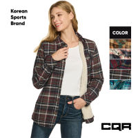 TSLA- [CQR] Womens Flannel Shirt Jacket, Sherpa Lined Plaid Shacket Jackets, Slim Fit Outdoor Shirt with Pockets | Womens Jacket | Hiking I Camping I Winter Collection  (CQ-WOK712)