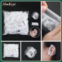 SHUKEYI 50/100pcs โปร่งใส ซาลอน ทำความสะอาด เครื่องมือย้อมผม กันน้ำ ที่ครอบหู ถุงพลาสติก ที่ปิดหูแบบใช้ครั้งเดียว ที่ครอบหูแบบใช้แล้วทิ้ง