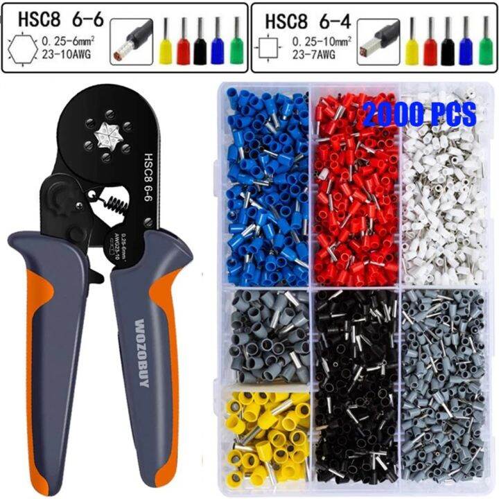 Ferrule Crimping Tool Kit, WOZOBUY Hexagonal Sawtooth Self-adjustable ...