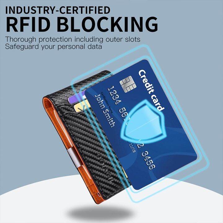 layor-wallet-rfid-ผู้ชายกระเป๋าสตางค์คาร์บอนไฟเบอร์หนังผอมบางบัตรผู้ชายกระเป๋าสตางค์กระเป๋าเงินคลิปชายกระเป๋าสั้นสีดำ-vallet-สตางค์-walet