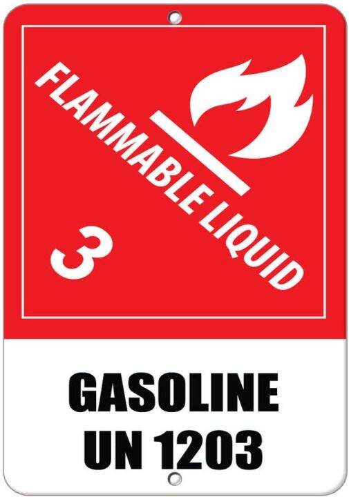 Flammable Liquid Gasoline Un Hazard Sign Label Vinyl Decal Sticker Kit