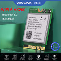 Wavlink AX200 WiFi 6 3000Mbps,อะแดปเตอร์ WiFi Dual Band 2.4GHz 574 Mbps/ 5GHz 2400Mbps (160MHz) พร้อมบลูทูธ5.2 Intel WiFi 6 AX200NGW WiFi 6การ์ด