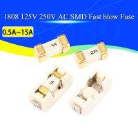 5ชิ้น1808ทอง125V 250V AC 0451 SMD ฟิวส์ระเบิดเร็ว0.5A 1A 2A 3A 4A 5A 6.3A 8A 10A 12A 15A 500MA ฟิวส์0451ฟิวส์อย่างรวดเร็วมาก