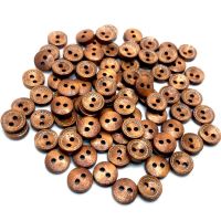 100/200/500PCS 10mm Light Brown Mini Size 2 Hole Wood Buttons DIY Scarf Clothing Home Decor Sewing Scrapbooking Making Buttons Haberdashery