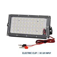 คลิปจระเข้ไฟ Led น้ำท่วม50W DC12V LED ไฟกลางแจ้งสปอตไลท์แคมป์ปิ้งโคมไฟอุตสาหกรรมแสงตลาดกลางคืนโคมไฟกีฬา