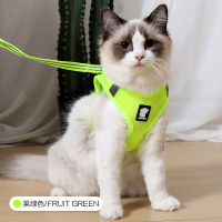 Adjustable Harness for Dogs and Cats, Lead Leash for Walking, Collar for Polyester Mesh Puppies, for Small and Medium Cats