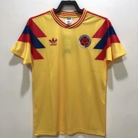 เสื้อกีฬาแขนสั้น ลายทีมชาติฟุตบอล Colombia Home Retro Jersey 1990 คุณภาพสูง ไซซ์ S-XXL