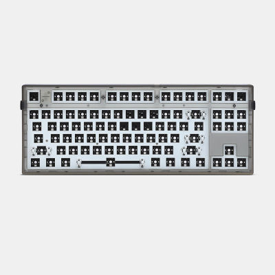 Flesports MK870 Mechanical Keyboard Kit Full RGB Backlit LED Hot Swappable Socket NKRO Programmable USB C Transparent Black Case