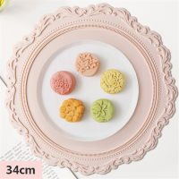 34cm Silicone Placemat Round Flower Tableware For Breakfast Oil Resistant Heat Insulation Tablemat Coaster Kitchen Utensils