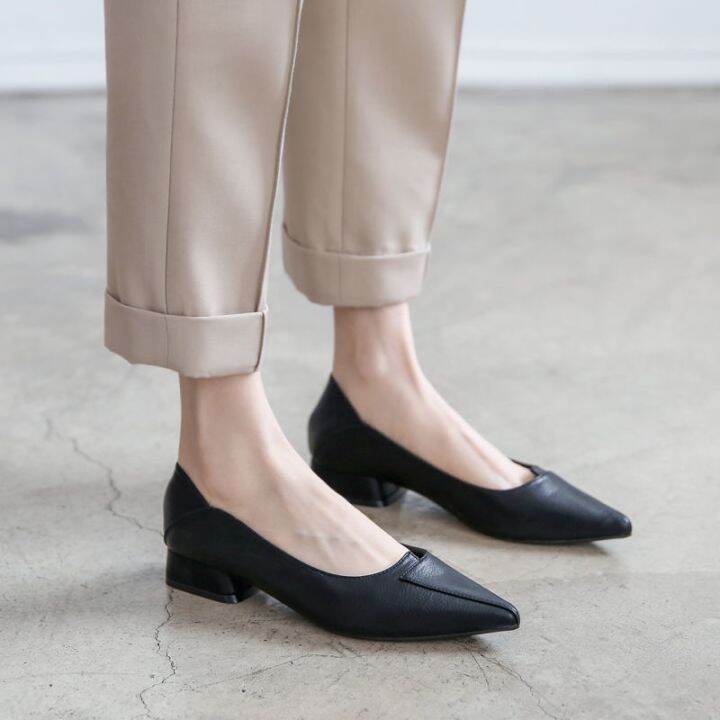 shallow-mouth-single-shoes-for-women-2023-new-spring-and-summer-all-match-high-heels-thick-heel-office-professional-pointed-toe-work-leather-shoes