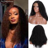 DIANQI Synthetic Long Curly Corn Wavy Eastic Lace Front Frontal Wigs Black Color for Woman Party Daily Use Hair [ Hot sell ] ea1voy