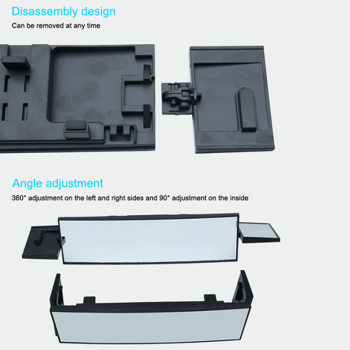 do-promotion-car-wide-curve-convex-interior-reflector-clip-tri-fold-panoramic-rear-view-mirror