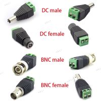 2pcs 12V DC 2.1*5.5mm BNC Male Female Connector Coax CAT5 Video Balun Adapter Plug for Led Strip Lights CCTV Camera 17TH