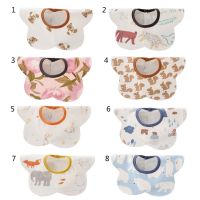 【CW】 ​​° Rotate Baby Soft Cotton Drool Bib Layers Saliva Infants Feeding Burp