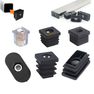 ✿✠◙ 4pcs M8 M6 plastic furniture legs hole plug with nut black blind hole end cover chair leg protective cover furniture Hardware