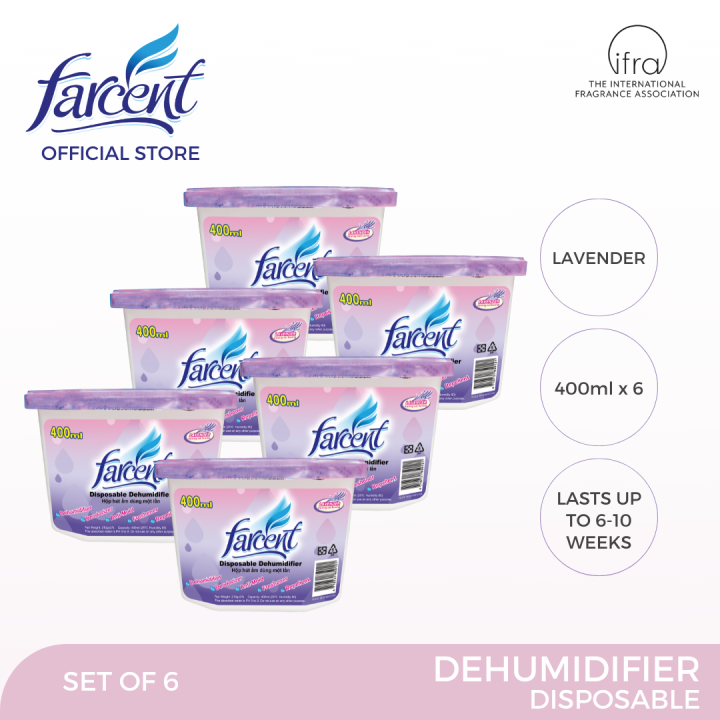 Farcent Disposable Dehumidifier Lavender Set of 6 (400ml each