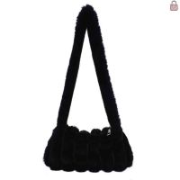 All-match Women Bags Soft Warm Plush Heart Pattern Handbags Lady Zipper Mini Armpit Bag Winter Warm Fabric Shopping Bag