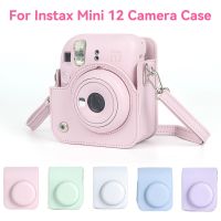 สำหรับ Instax Mini 12เคสป้องกันกล้องหนัง PU อ่อนนุ่มกระเป๋าสำหรับกระเป๋าเดินทางฟิล์ม Fujifilm พร้อม Ww-35 Tali Bahu