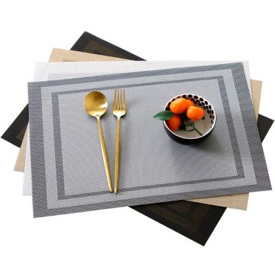 1pc Double Frame PVC Placemat Dining Cup Coaster Kitchen Accessories Washable Tableware Mat