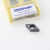 DESKAR DCMT070204-MV DCMT070208-MV DCMT11T304 DCMT11T308 LF6018 เครื่องตัดเครื่องกลึง CNC เม็ดมีดคาร์ไบด์ภายในสําหรับสแตนเลส