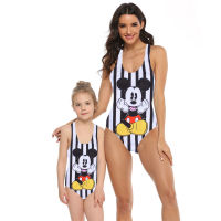 Mommy and Me Swimsuit Family Matching Baby Girls Women Stripe Mouse Mother Kids Girl Swimwear Bathing Suit Beach Wear