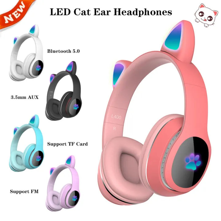 led-cute-cat-ears-wireless-headphones-bluetooth-5-0-gaming-headset-colorful-bluetooth-headset-with-mic-best-gift-for-kids-s