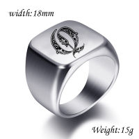 ‖ DTOU Fashion Shop ② Initial Engrave Custom Rings For Men Stainless Steel Male Signet Bnk Jewelry Ring Band High Polished Silver Tone U.s. Size ซื้อทันทีเพิ่มลงในรถเข็น