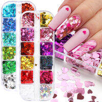 BEAUTYBIGBANG เล็บ Sequins Holographic Mermaid เกล็ดแวววาว AB สีเรืองแสง Slice Spangles เล็บ DIY อุปกรณ์ตกแต่ง