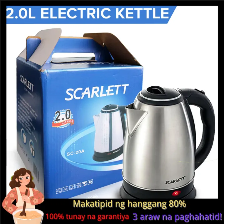 Scarlett Stainless Steel Electric Heat Kettle 2.0 Liters(Libreng