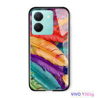 Volans เคสไล่ระดับดวงดาวบนท้องฟ้าสำหรับ Vivo Y36 Y36 5G ออโรร่ากาแลคซีฝาหลังกระจกเทมเปอร์กันกระแทก