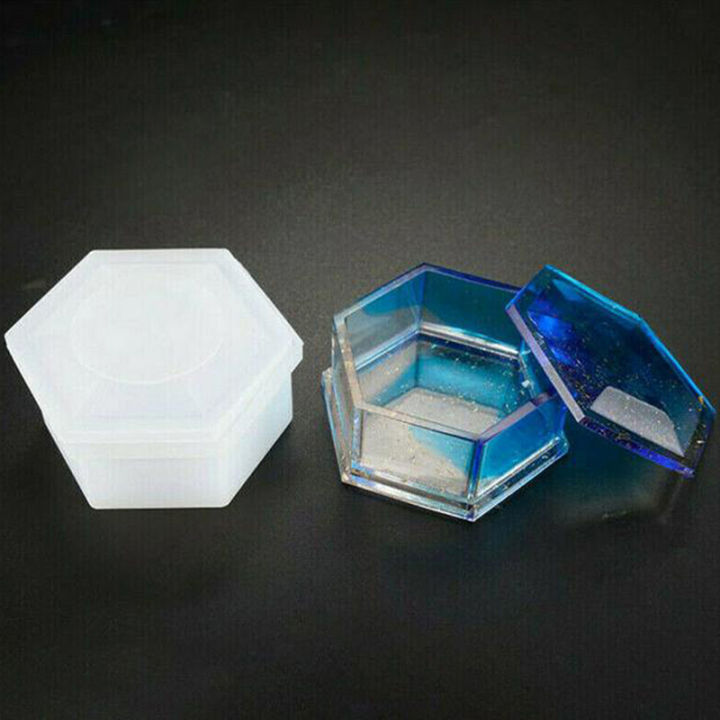 แม่พิมพ์กล่องเก็บจิวเวลรี่ทรงหกเหลี่ยมทำจากซิลิโคน-shiqinbaihuo-สำหรับงานฝีมือแบบทำรูปหล่อเรซินด้วยตนเอง