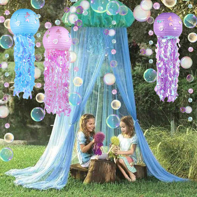 คริสต์มาส Mermaid Theme Party Decor DIY แมงกะพรุนโคมไฟกระดาษภายใต้ทะเลพรรคสาว Little Mermaid อุปกรณ์ตกแต่งงานวันเกิด Baby Shower ดี จัดส่งทันที สปอตสินค้า สินค้าสปอต สินค้าสปอต A ของขวัญ ของขวัญ