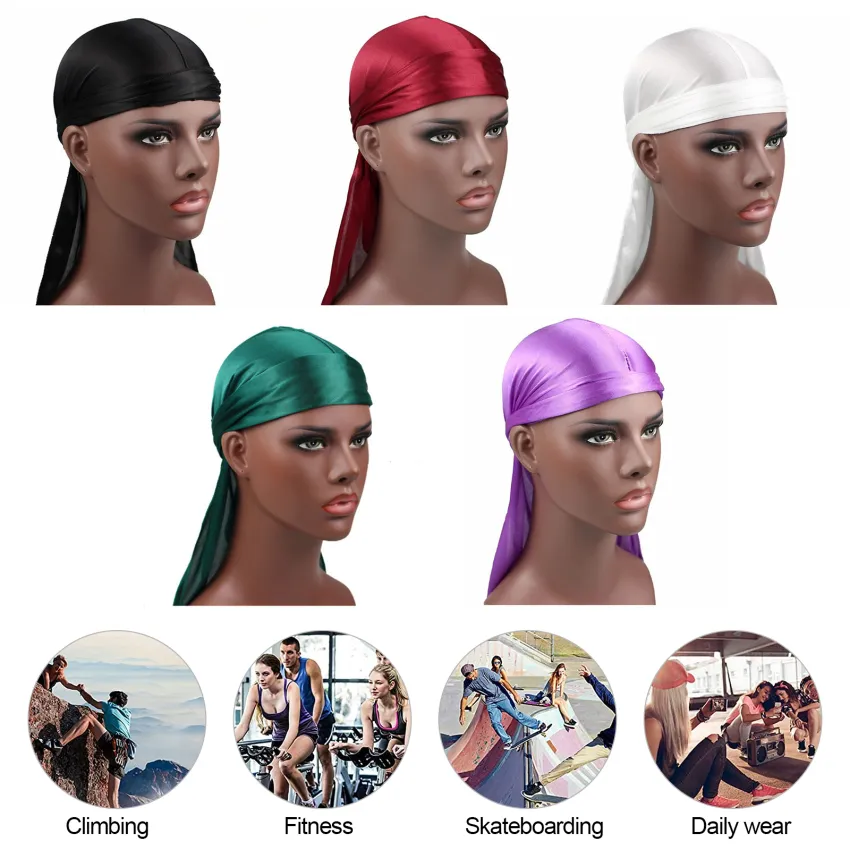 12Pcs Durag Pack, Durags for Men Silky, Silk Durag for Men Women Waves  Satin NEW