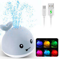 อัพเกรดเด็กของเล่นอาบน้ำแบบชาร์จไฟได้พร้อมกันน้ำ Light Up Whale Spray อ่างอาบน้ำสำหรับเด็กวัยหัดเดินเด็กสระว่ายน้ำห้องน้ำ Toys