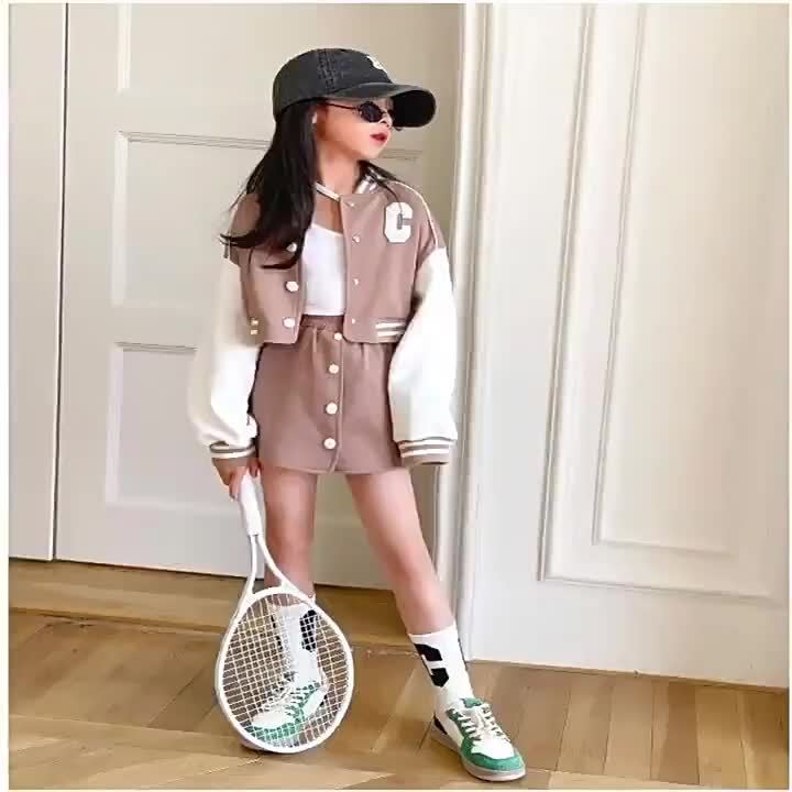 Girls Baseball Uniform Children's Spring Clothing Korean Version