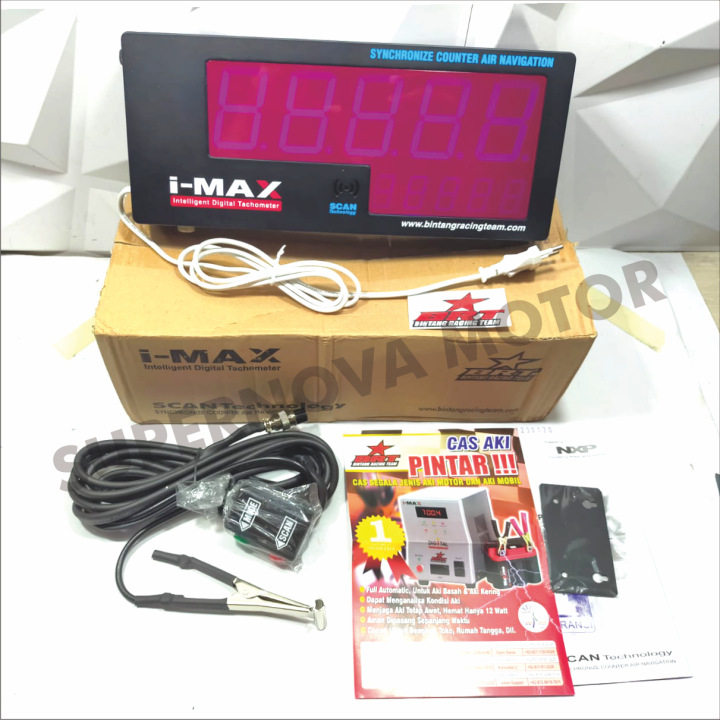 TACHOMETER DIGITAL BRT I-MAX CAS AKI PINTAR SMART CHARGER TACHOMETER