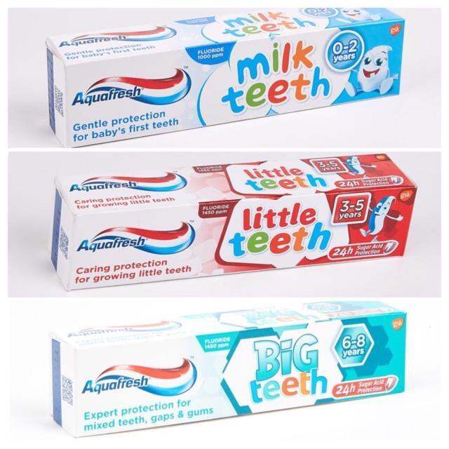 Aquafresh Kids Baby Toothpaste (Milk Teeth/ Little Teeth / Big Teeth) Mom and baby products are
