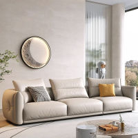 GAZZSI Italian Leather Sofa Top Layer Cowhide Nordic Minimalist Living Room Inline Sofa Size Leather Sofa