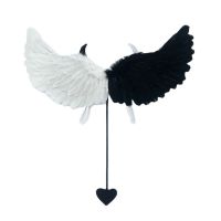 Feather Angel Wings ฮาโลวีนคอสเพลย์ปาร์ตี้ปีกเครื่องแต่งกายการแสดงบนเวที Demon Angel อุปกรณ์เสริมพร้อมสายรัดยางยืด