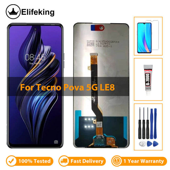 100% Tested LCD For Tecno Pova 5G LE8 LCD Display Touch Digitizer ...