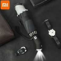 Xiaomi Automatic Folding Rotating Umbrella With LED light On the Bottom Sunny Rainy Bumbershoot Aluminum Waterproof Reverse