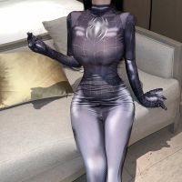 Sexy Lingerie Cosplay Uniform Temptation Cosplay Spider Tights Temptation Sexy Suit Zipper Open Crotch Jumpsuit Teddy Bear